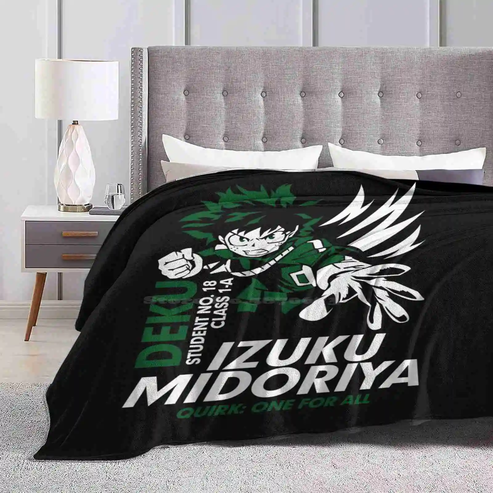 Boku No Hero Academia-Izuku Midoriya Deku-My Hero Academy Creative Design Light Thin Soft Flannel Blanket Izuku Midoriya Deku