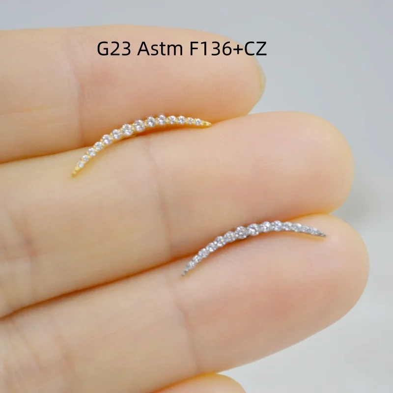 

10 шт. титановых украшений G23 ASTM F136 для пирсинга: бабочка, CZ, лабрет, баррель для губ, ушей, хеликса, трагуса, рука, новые, блестящие