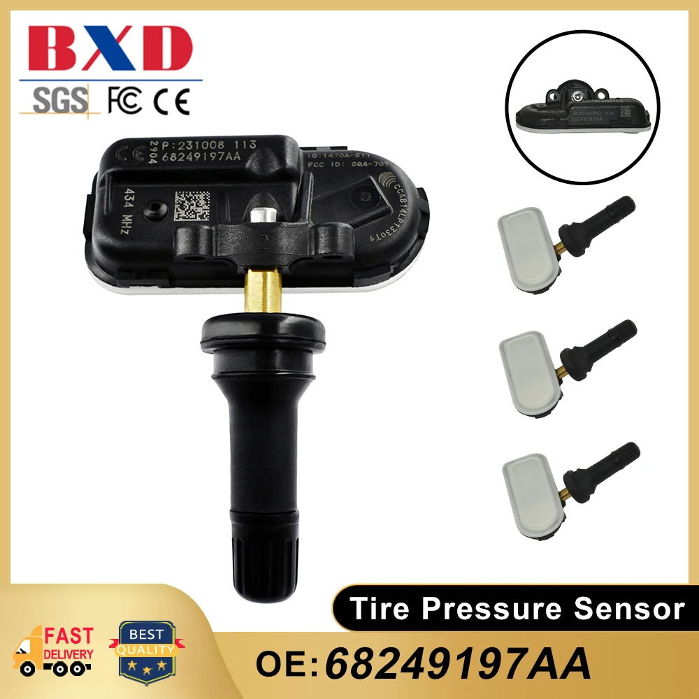 

1/4PCS 434MHz Tire Pressure Sensor 68249197AA 68186575AA For RAM 1500 2500 3500 Jeep Cherokee 2014-016