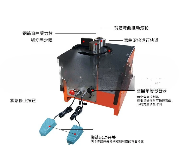 Benchtop steel bar bending machine Benchtop electro-hydraulic cutting bending bending machine