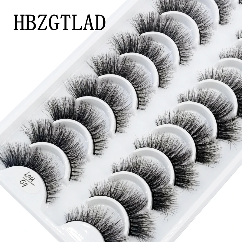 HBZGTLAD New 10 pairs natural long false eyelashes thick makeup 3d mink eyelashes eyelash extension mink eyelashes for beauty