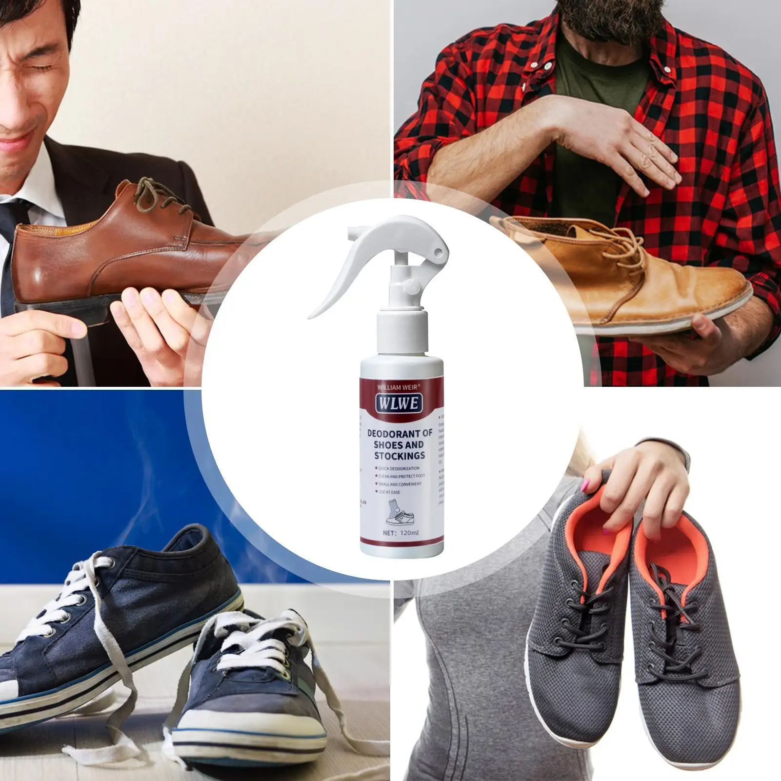 100ml Shoe Shock Anti-bacterial Spray Foot Odor Shoes Stink Freshener Socks Odor Remover Spray Refresh Antiperspirant