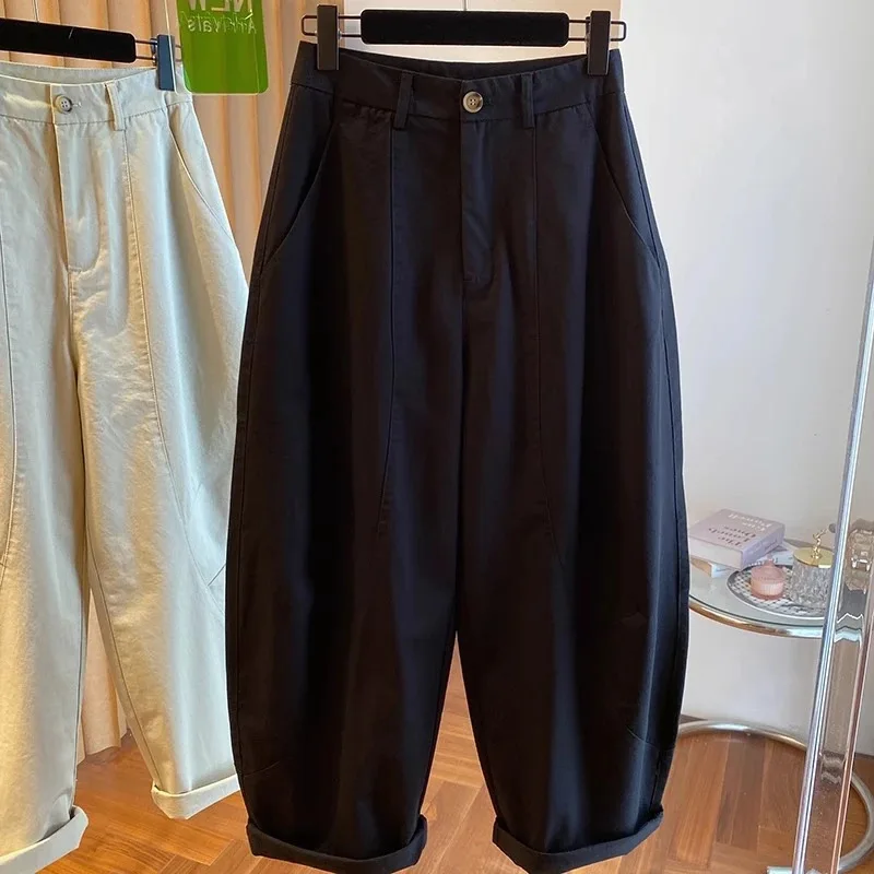 New Korean Dongdaemun Wide-Leg Casual Curved For Women, Spring And Autumn Loose High-Waisted Versatile Long Pants
