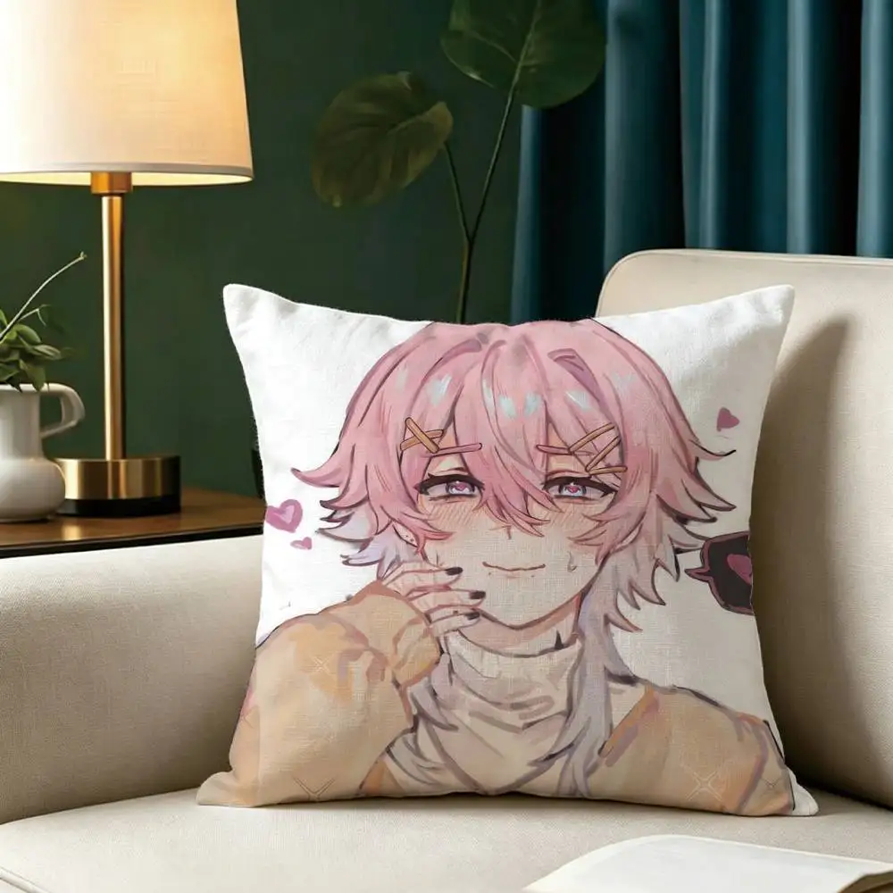 Anime 14DWY 14Days With You R-Ren Square Double-Sided printed Pillow Case Bedroom Bedside Pillow Sofa Cushion Cover