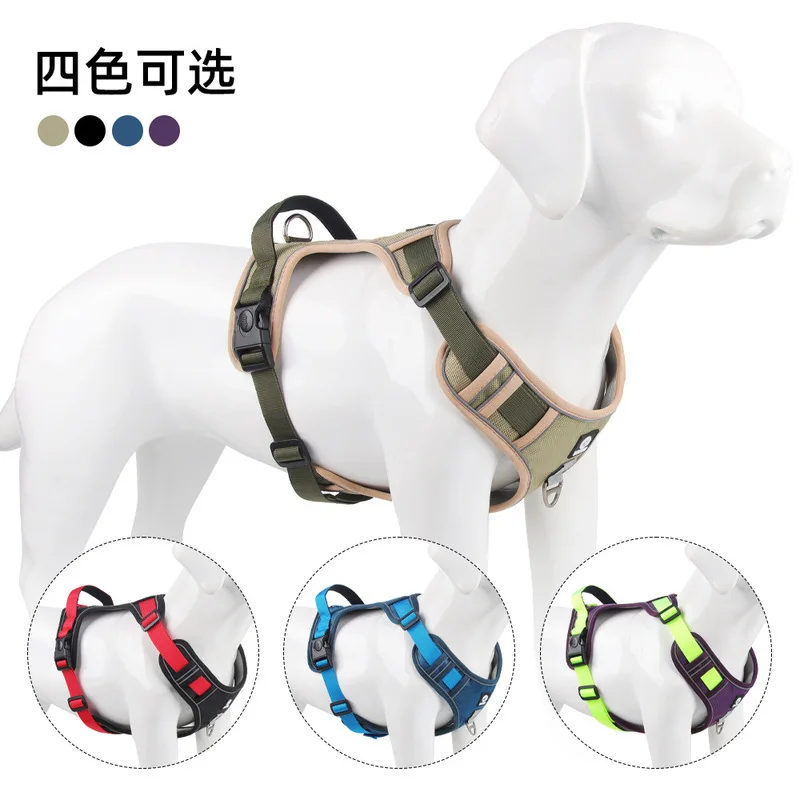 Large Dog Anti-Shock Harness Tear-Resistant Wear-Resistant Cross-Border Pet Leash Comfortable Durable Dog Walking Harness