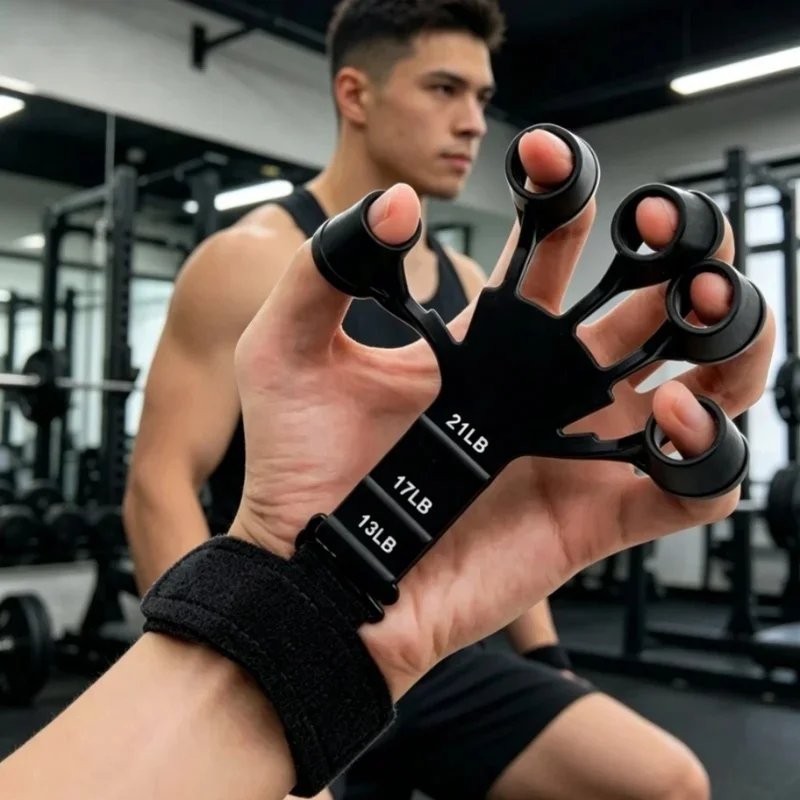 Portable Five‑Point Finger & Wrist Exerciser, Hand Flexibility Strength Training Device for Daily Workout, Rehabilitation, Fitne