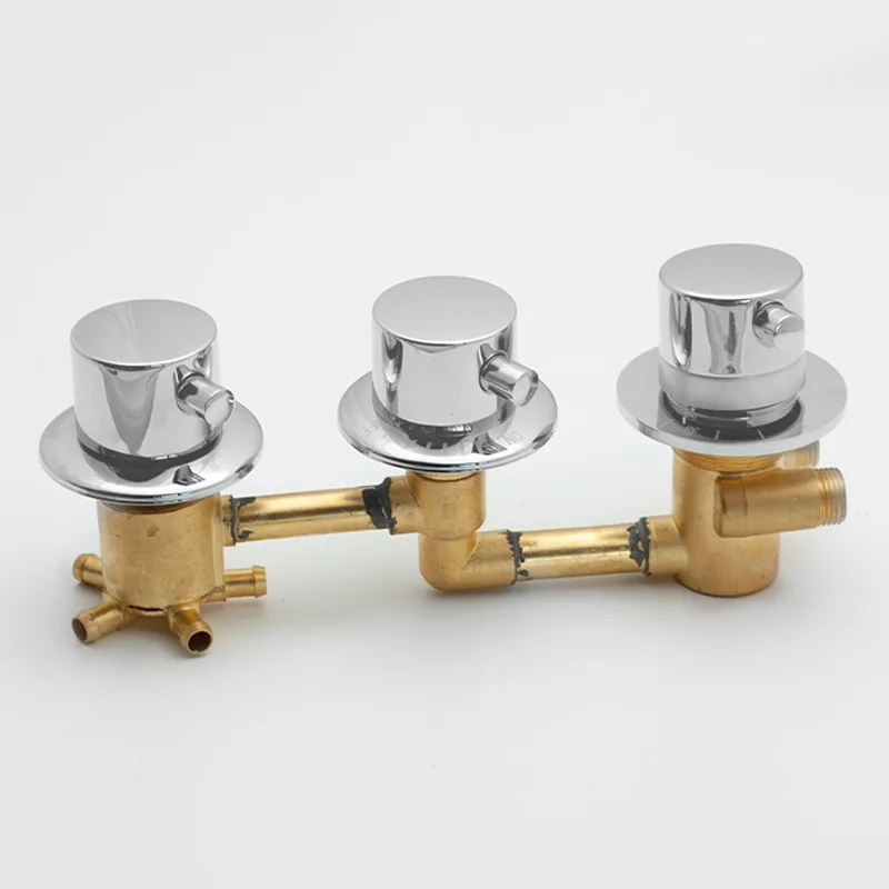 New Triple Handle Thermostatic Brass Shower Faucet Shower Room Auto Thermostatic Control Valve Mixer Tap  2/3/4/5 Way Diverter