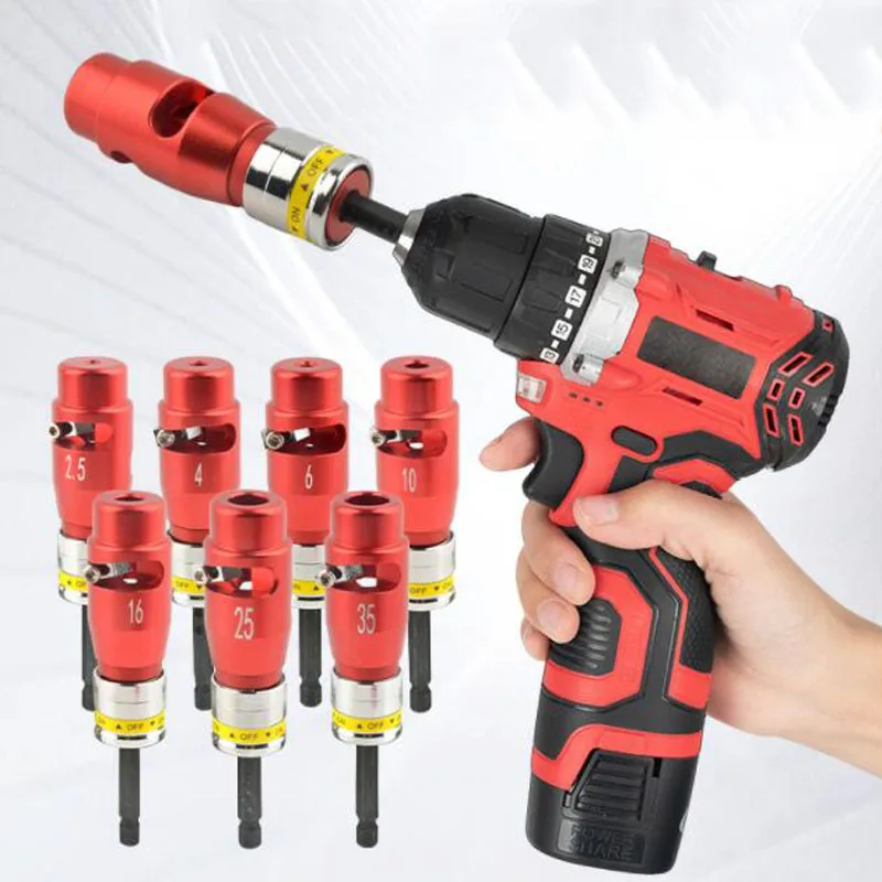 

Набор из 7 инструментов для зачистки проводов, регулируемая длина зачистки 10-33 мм, подходит для кабелей BV 2,5-35 мм²