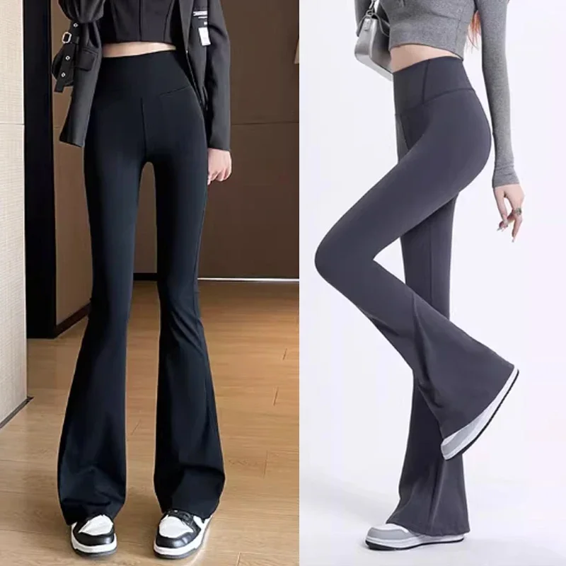 

2025 New Spring/Fall High-Waisted Butt-Lifting Fitness Pants Sports Base Layer Yoga Flared Pants