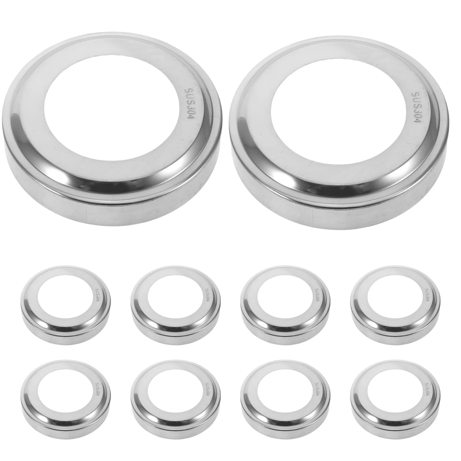 

10Pcs Round Pool Ladder Protector Covers Anti Slip Stainless Steel Escutcheons for Inground Pool Handrail Tubing Deck Flange