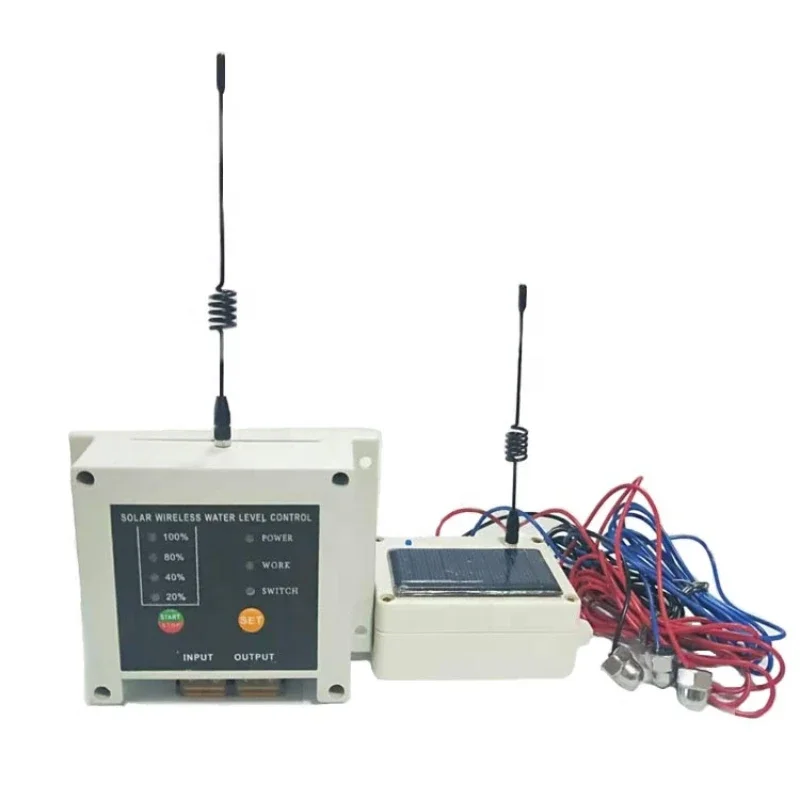 

Long distance remote tank liquid water level wireless detection sensor for controller and indicator