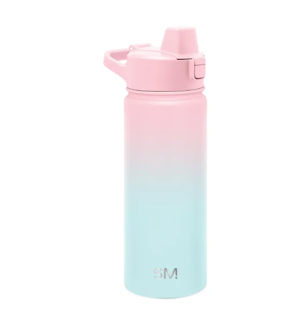 

Simple Modern 18 fl oz Insulated Stainless Steel Summit Water Bottle with Covered Silicone Straw Lid | Sweet Taffy