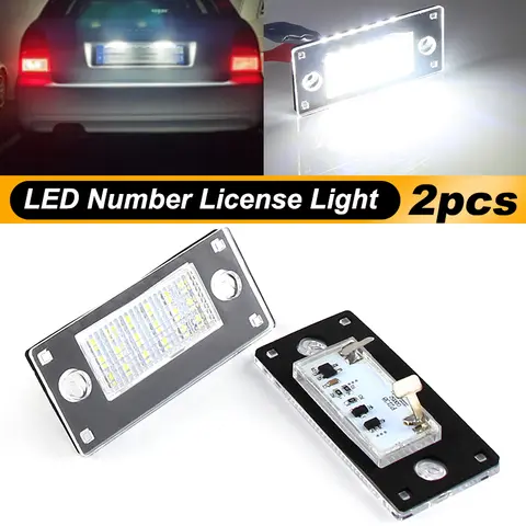 2Pcs Car LED Number License Plate Lights Lamps For Audi A3 S3 8L 2000-2003 A4 S4 B5 RS4 1999-2001 Canbus OEM#8D9943021