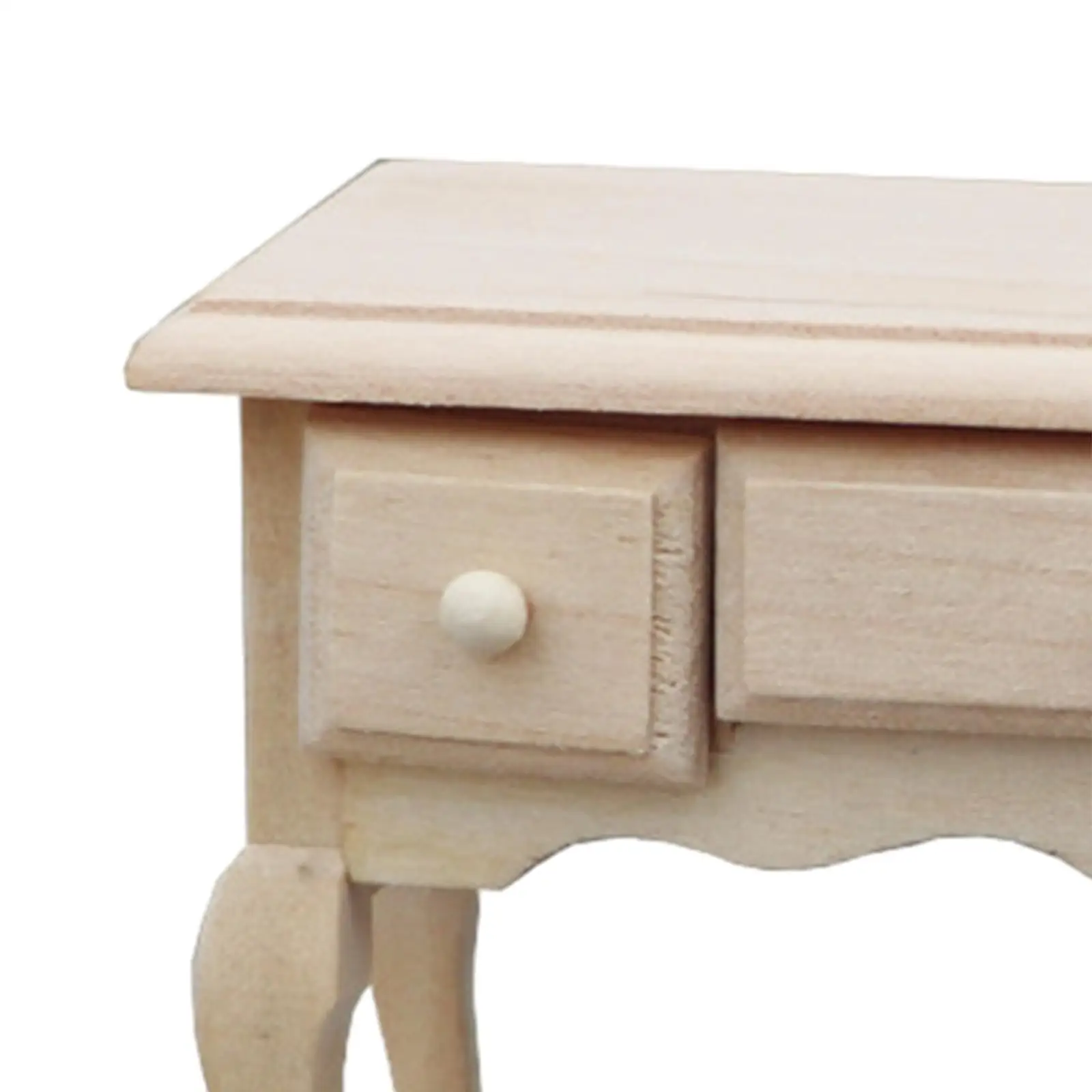 Rustic Wooden Dollhouse Desk - Miniature Furniture for Diorama Decor