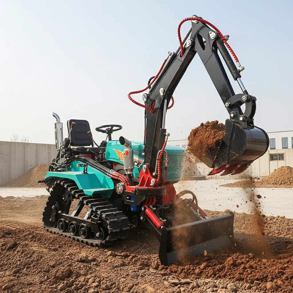 

Agricultural Crawler Tractor 25HP 35HP Diesel Powered Multifunctional Farm Cultivator Rubber Track Plowing Tilling Machine