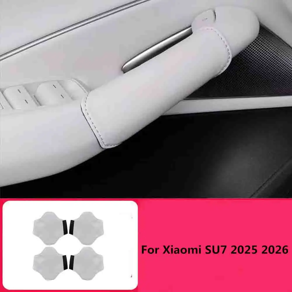 For Xiaomi SU7 2025 2026 Door Handle Protective Cover Original Car Color Nappa Leather Handle Protective Pad Interior Supplies