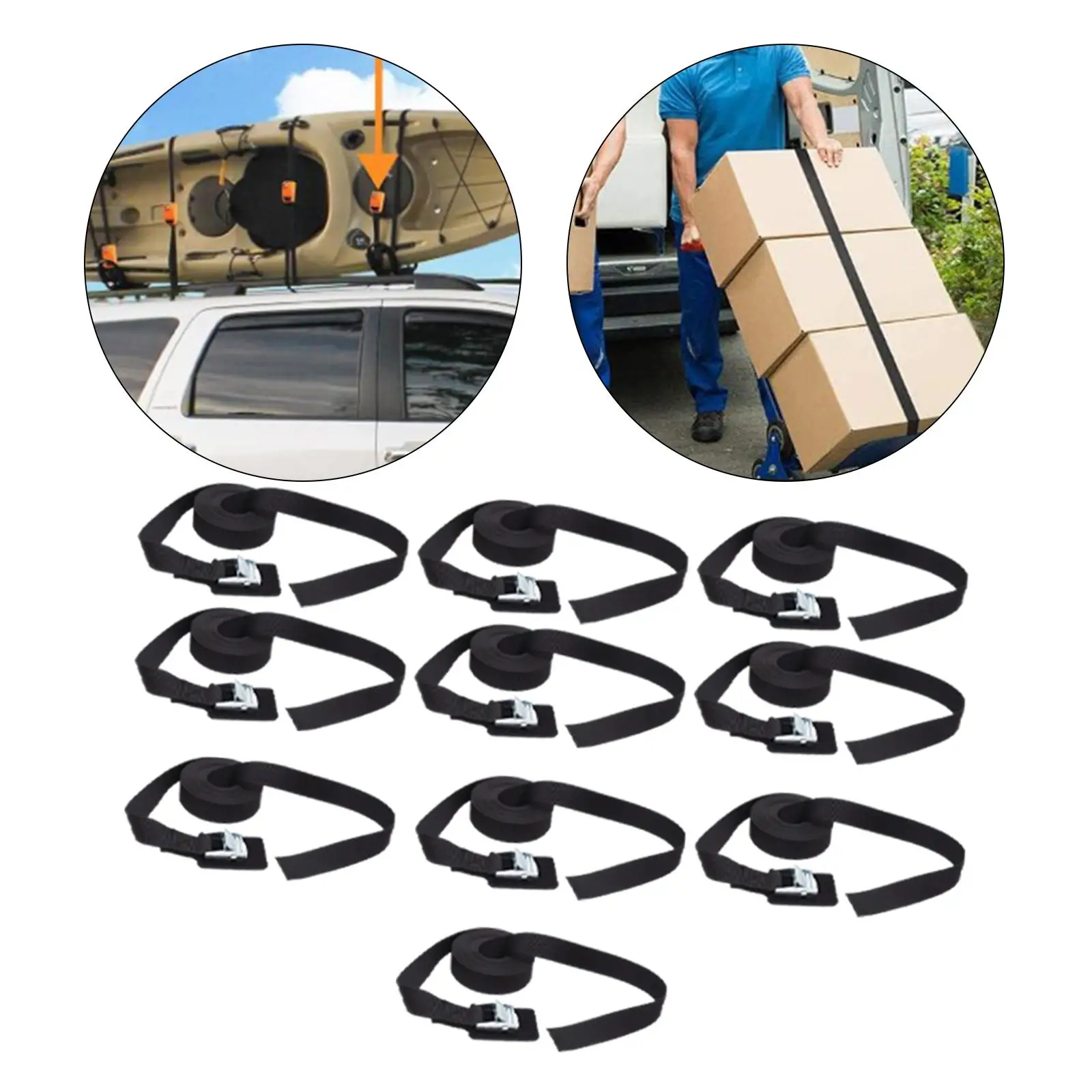 

10 Pieces Lashing Straps Tie Down Straps Fixing Strap Cargo Tightening Straps for Luggage