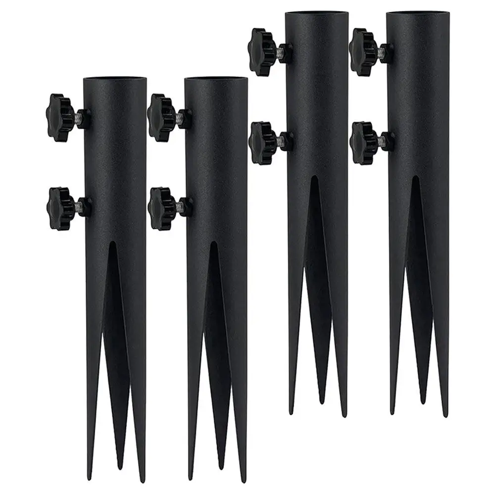 4Pcs Metal Ground Stakes for Outdoor Landscape Lighting Pathway Driveway Walkway Lawn Christmas Candy Cane Solar Light Fixtures