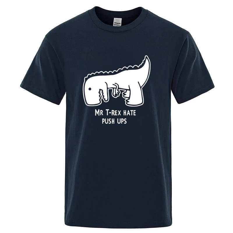 Men's High Quality Cotton Blend Funny Casual Dinosaur Design Printing Cool O-neck for Men T-shirt Male Tees Shirts Men Tops