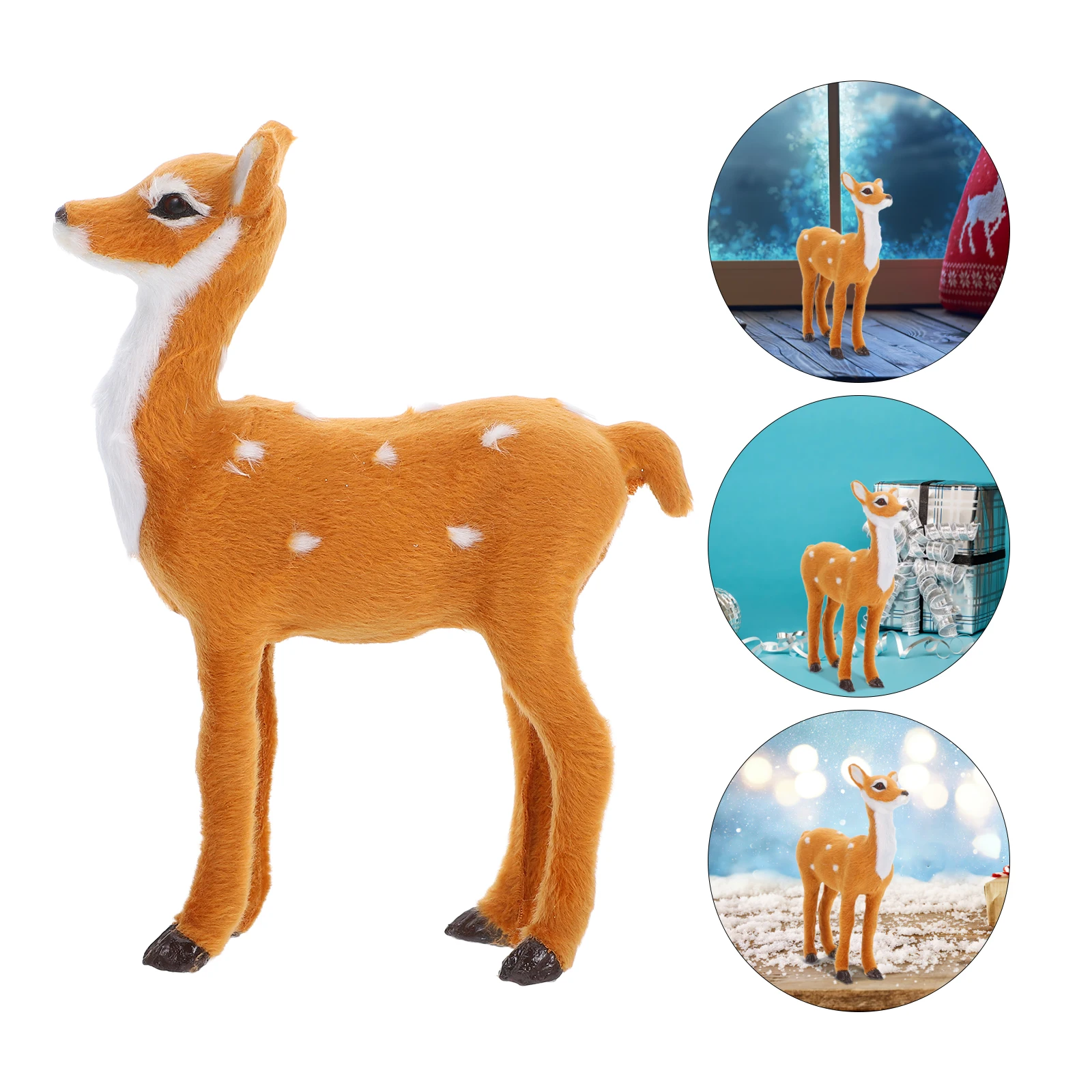 

Cute Statue Home Decor Christmas Deer Decoration Desktop Statues Office Bedroom Room Decorations Xmas Deer Holiday Ornament