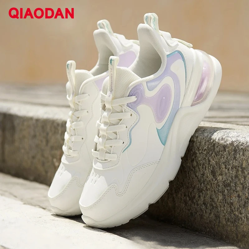 

QIAODAN Women's 2025 New Running Shoes Half Palm Air Cushion Leather Waterproof Outdoor Sport Sneakers Female XM46220209