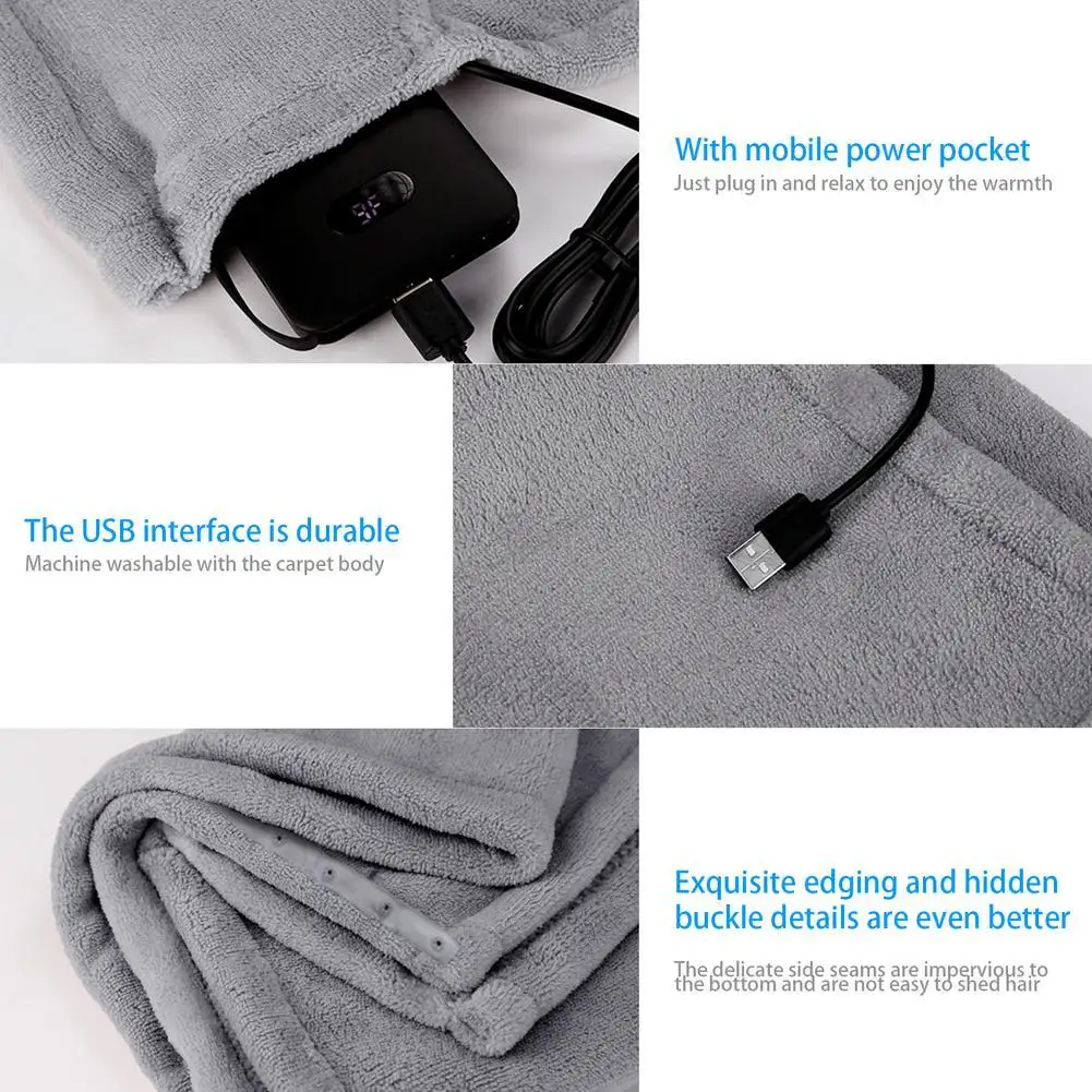 Machine Washable Electric Blanket USB 5V Warm Bed Heater Thermostat Electric Mattress Soft Heating Blanket Warmer Heater Carpet