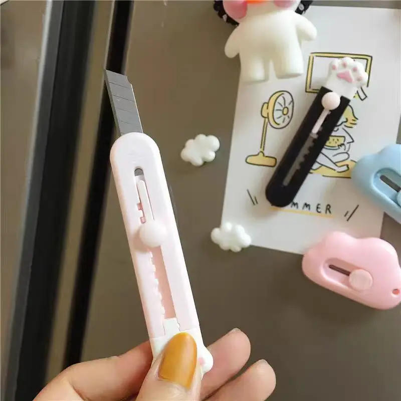 Kawaii Mini Pocket Art Utility Knife Express Box Knife Paper Cutter Craft Wrapping Refillable Blade School Office Stationery