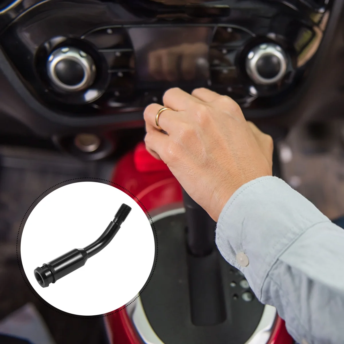

Car Shifter Extension Rod Aluminum Alloy Head Knob Extender Adjustable Height Gear Lever for Most Vehicles Smooth Operation