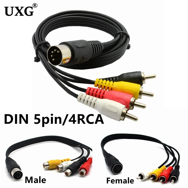 5Pin DIN męski kabel MIDI do 4 RCA 2 podwójne złącze męskie RCA Audio kabel do systemów Stereo Naim Quad 5 Pin DIN męski wtyk najnowszy