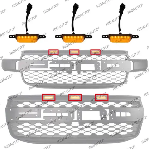 Imagen 2 del producto Luz LED Raptor blanca y amarilla ámbar compatible con rejilla raptor de posventa HMT para NEXT GEN FORD RANGER 2022 2023 2024, lámpara DRL DIY