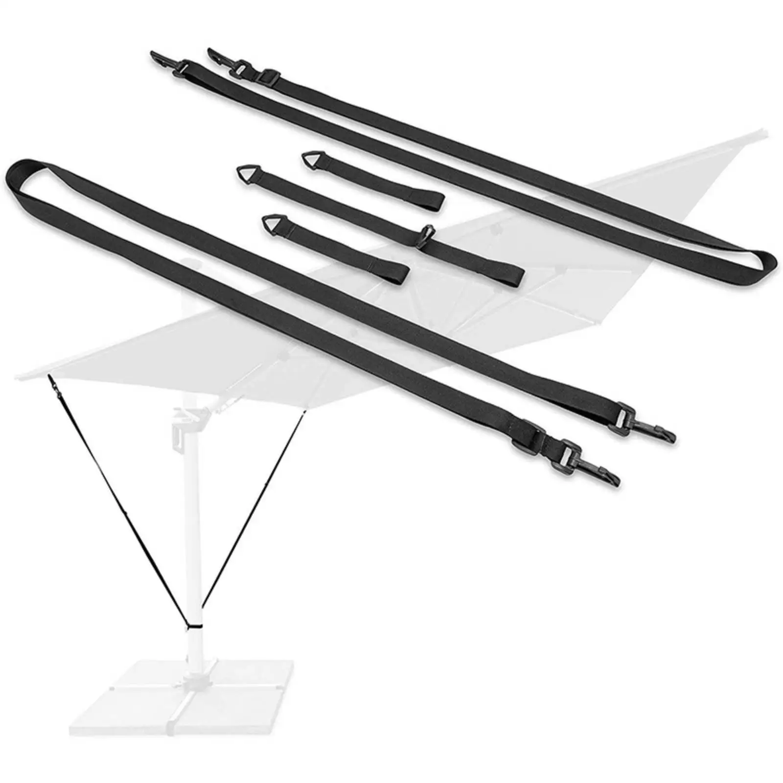 Outdoor Umbrella Strap Set Adjustable Parasol Fixing Band Wind Resistant Canopy Fastener for Patio Garden Beach Camping