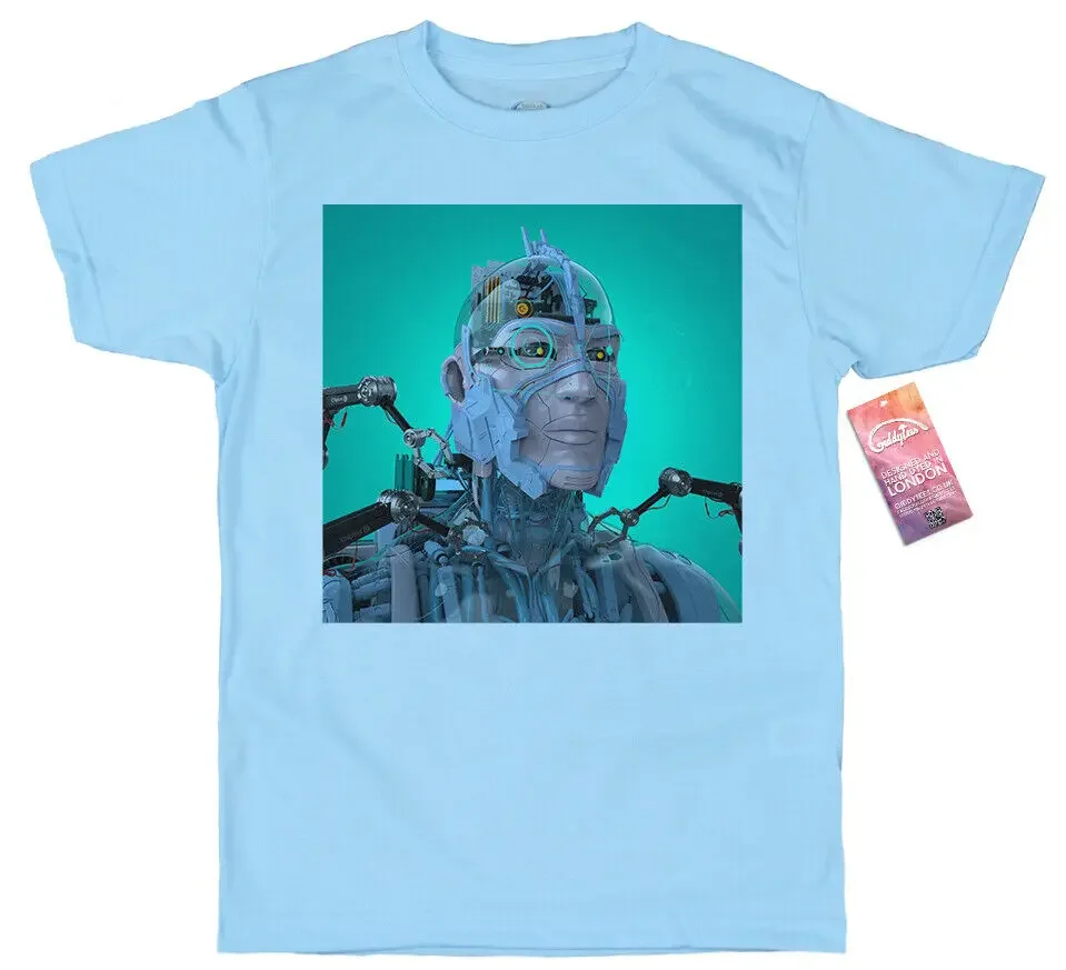 Chiptos X 325 Daemon T shirt Artwork, 3D robots made with computer parts Y2K tops Unisex Summer Short Sleeve