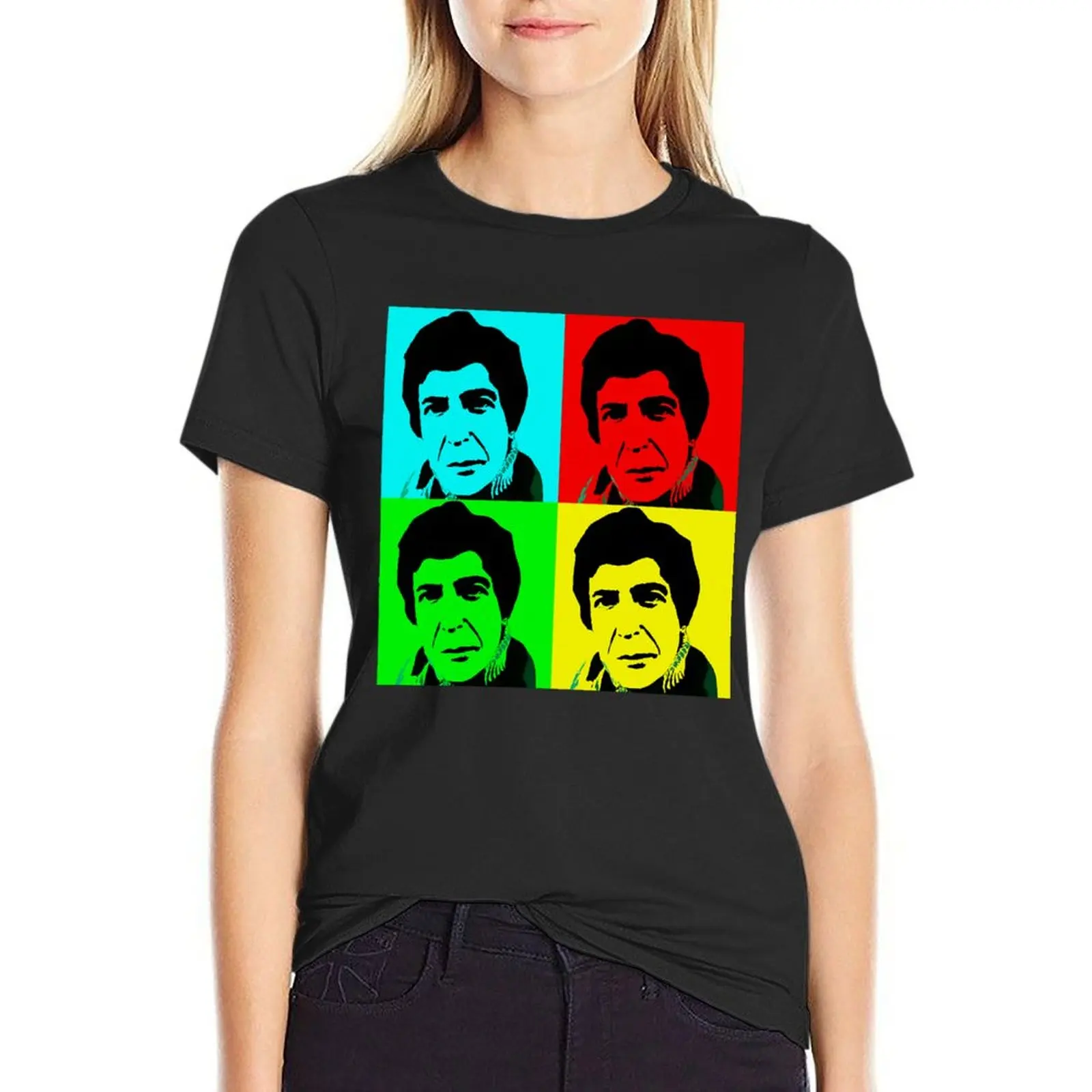 

leonard cohen (11) T-Shirt Aesthetic clothing summer top vintage clothes Woman T-shirts