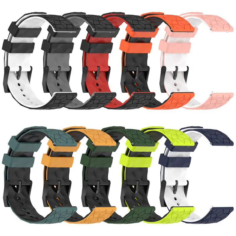 Silicon Strap For SUUNTO Run/RACE/Race S Band VERTICAL/Ocean/5 9 PEAK/3 Fitness Sport 20mm 22mm Football pattern Wristband
