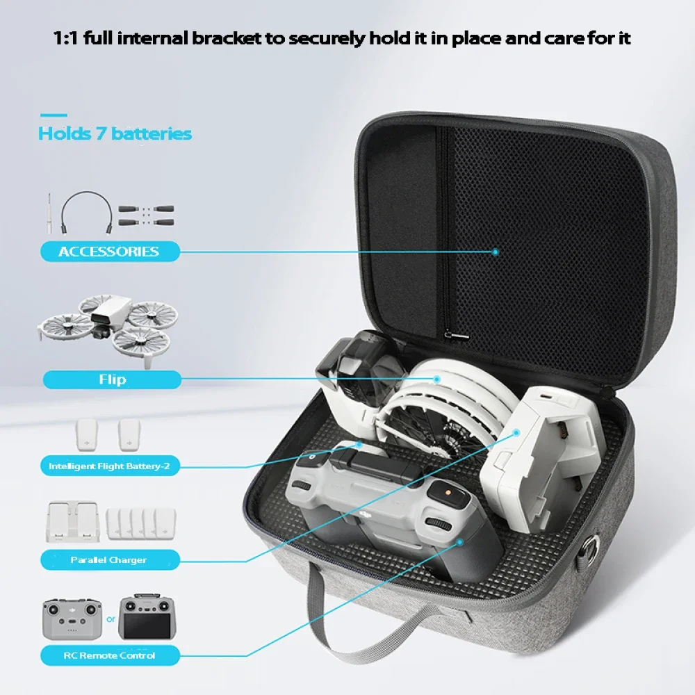 Aufbewahrungstasche für DJI Flip Drone Case, Flip Fly More Combo, Tragetasche mit RC 2/N3 Fernbedienung, intelligente Flugbatterie