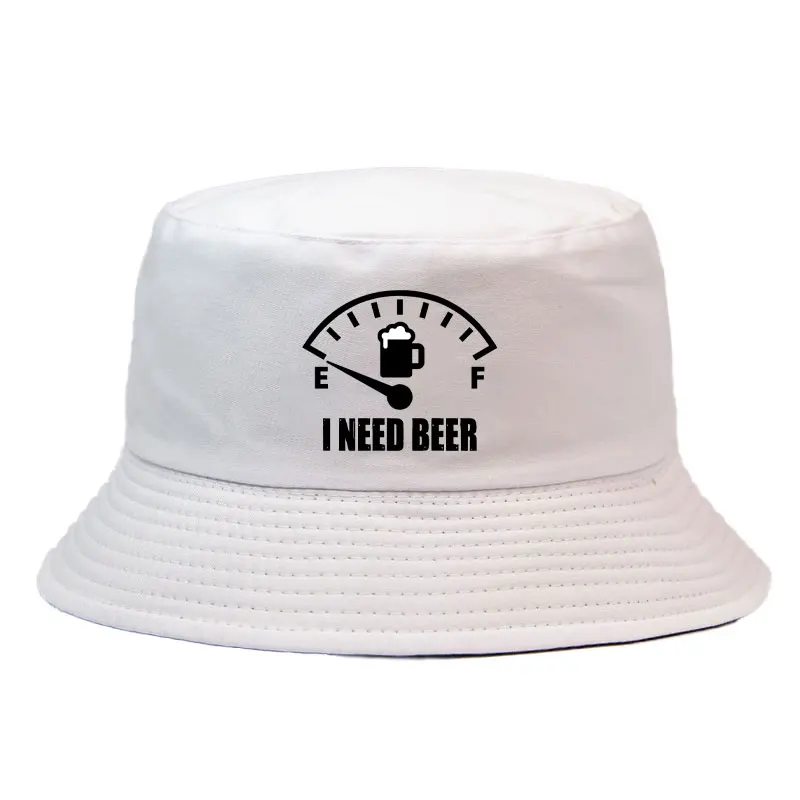 I Need Beer Printed Bucker Hat Woman Man Casual Reversible Fisherman Cap Unisex Adult Outdoor Sports Beach Bob Panama Hats