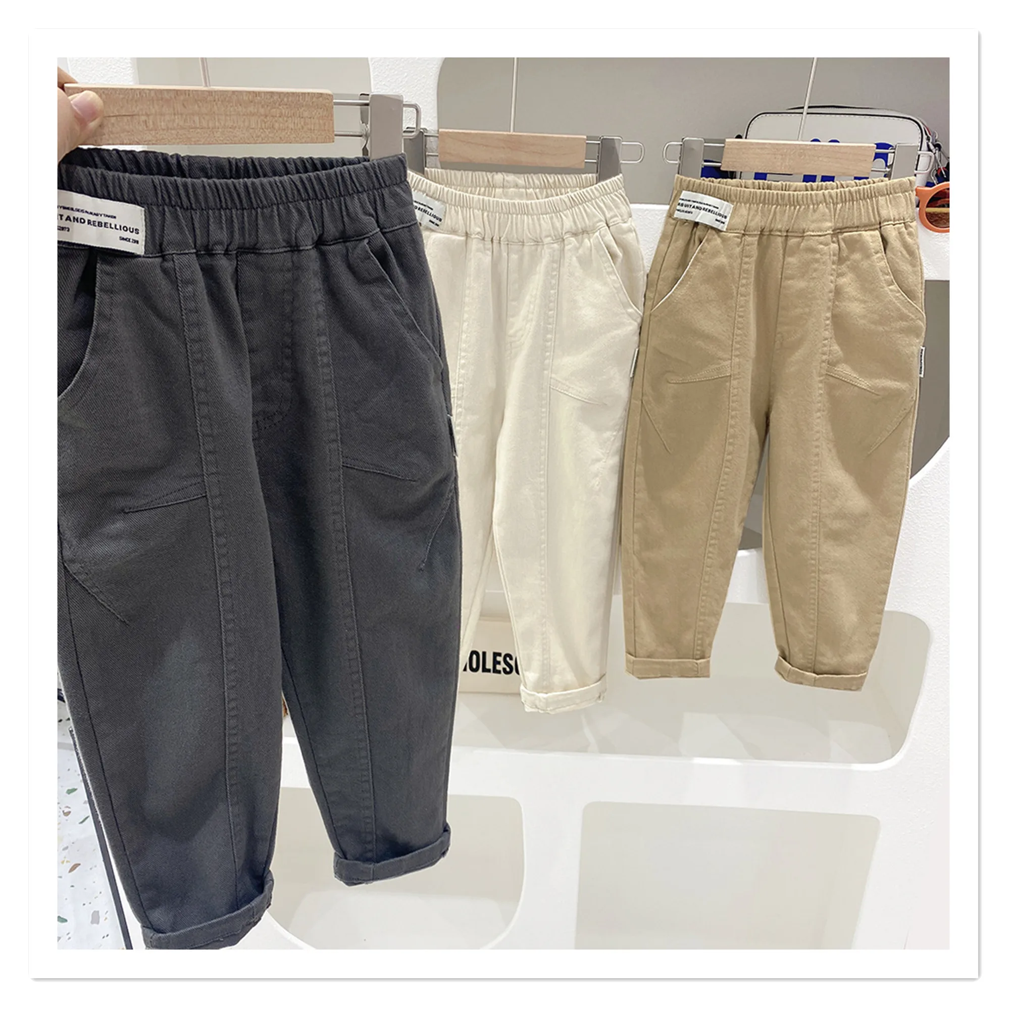 Pantaloni da bambino pantaloni primaverili e autunnali, moda autunnale per ragazzi grandi, stile occidentale, abbigliamento autunnale per bambini,