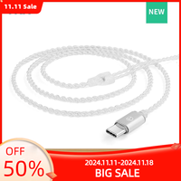 TRN A7-TC Earphone Type C Silver-plate copper Upgrade Cable  2 PIN for BA16 BAX MT1 MAX MT4PRO TRN Official Store