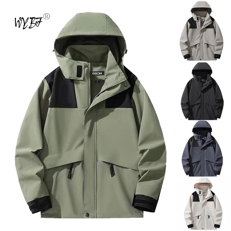 

Men's Hooded Jacket 2024 Spring And Autumn Windproof Men's Trench Stylish Casual Zipper Waterproof Jacket Male Coat Windbreaker