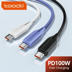 Toocki 100W Type C to Type C Cale PD4.0 5A Fast Charging for Macbokk iPhone 15 Samsung Xiomi Huawei Realme C to C Data Cable