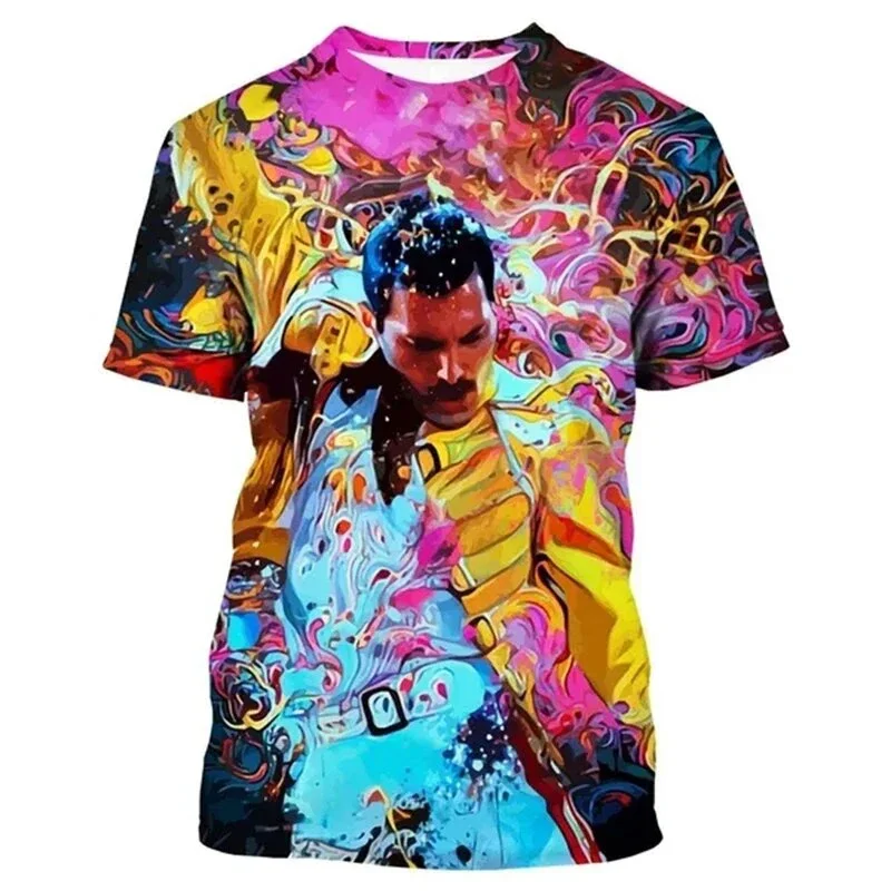 Fashion Queen Rock Band 3D Print T-Shirts Streetwear Men Harajuku Summer Casual Oversized O-Neck T Shirt Tees Tops Clothing