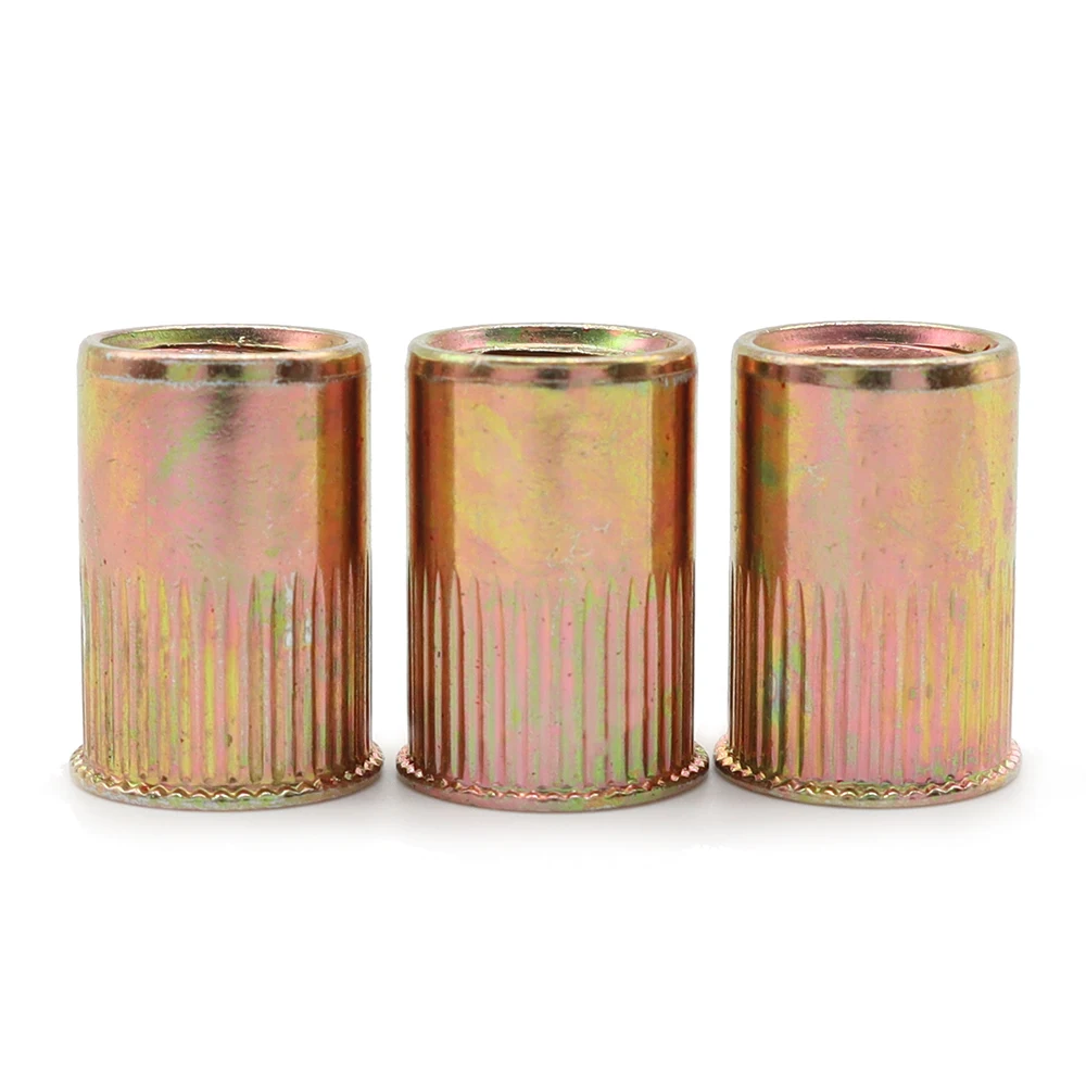 20/50 Pieces M3 M4 M5 M6 M8 M10 M12 Small Head Vertical Stripe Rivet Nuts, Carbon Steel, Zinc-plated Blind Hole Nuts, Sheet Meta