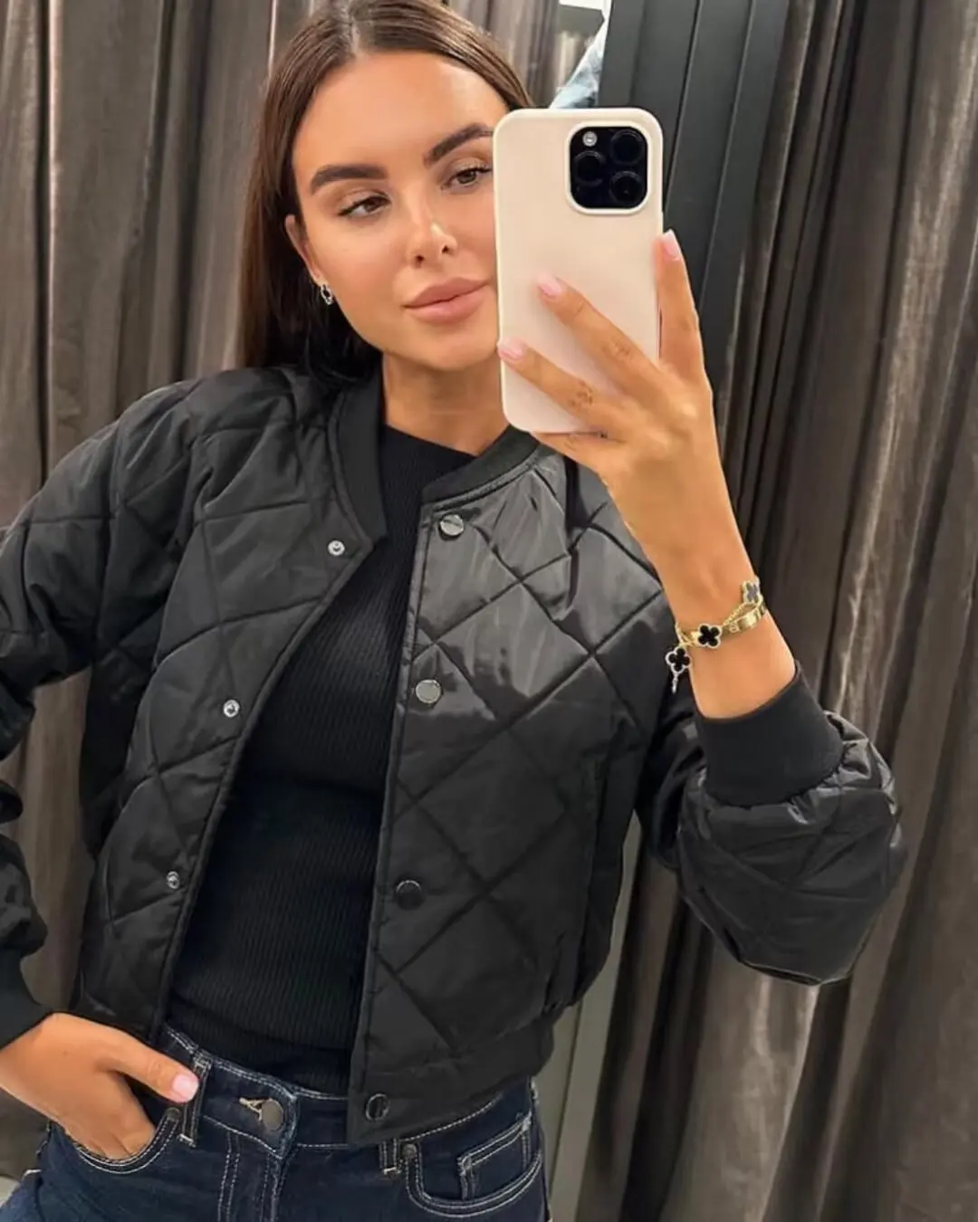 

Autumn Quilted Coats Jackets Winter Women Comfortable Casual Short Cotton Pilot Jacket Coat Outwear Long Sleeve Baseball Jacket