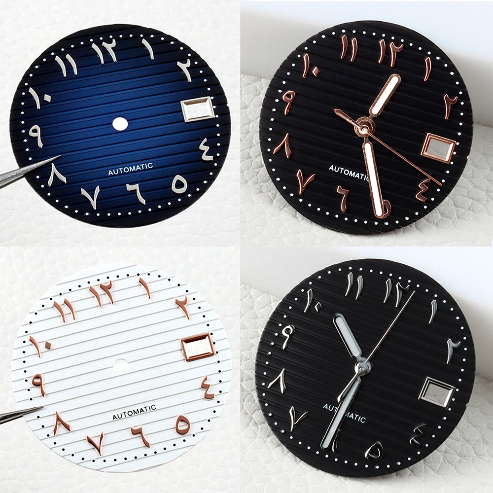 

29.8mm Watch Dial NH35 Green Luminous Dial Hands for Nautilus NH35/NH36/NH38 Movement Modification Parts Watch Repair Tools