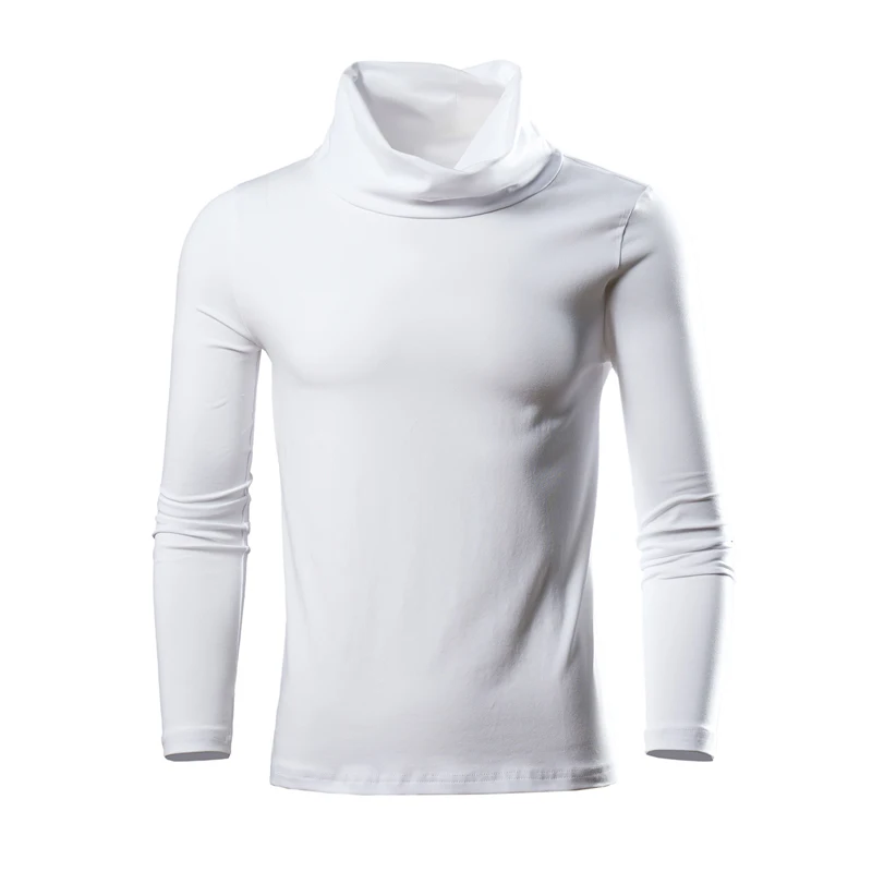 2023 Winter Warm Half High Collar Fashion Thermal Underwear Men Mock Neck Basic T-shirt Blouse Pullover Long Sleeve Top Fashion