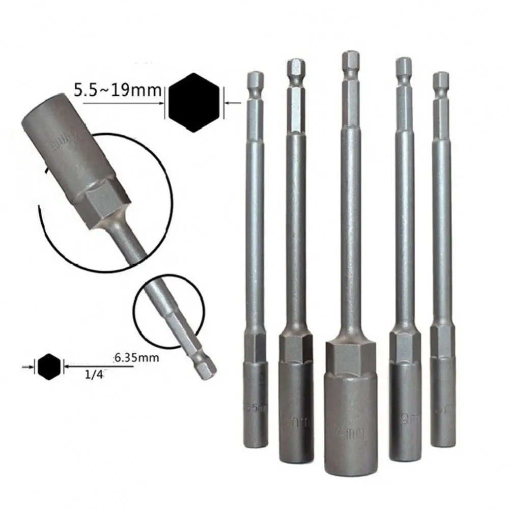 150mm 소켓 렌치 깊이 연장 렌치 연장 슬리브 내마모성 고품질 육각 너트 드라이버