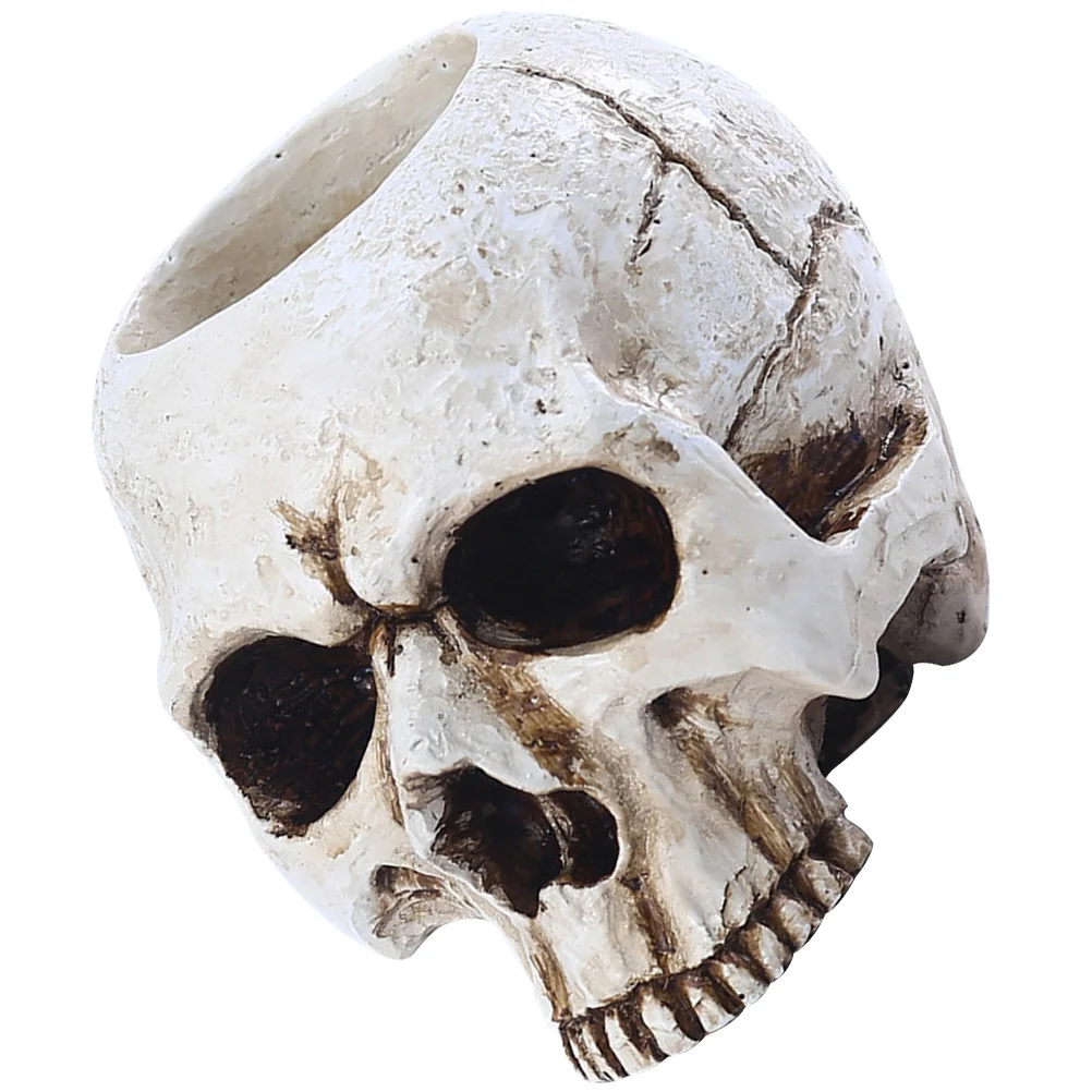 

Skull Holder Halloween Resin Skull Design Candlestick Decorative Halloween Party Scary Tealight Holder Holders