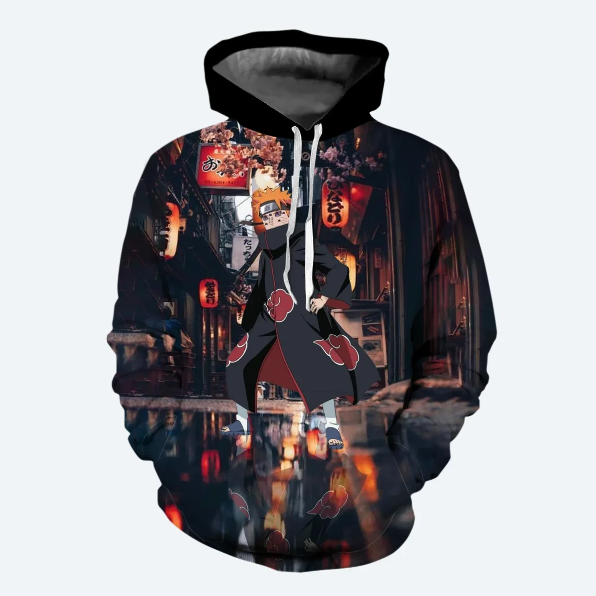 MINISO Men's Hoodie Naruto Boys Girls Hoodie 3D Printed Akatsuki Pullover Oversized Men's Hoodie Fashion Anime Men's Clothing