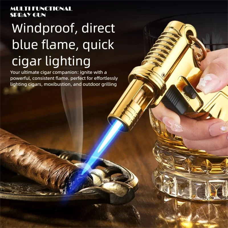 Invertible Blue Jet Flame Torch - Handheld Lockable Flame High Temp Butane Refillable Torch