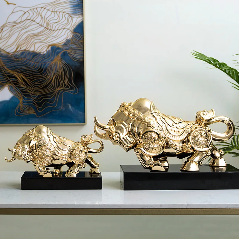 زخرفة البقرة، مكتب غرفة المعيشة، سطح المكتب، الراتنج المالي #2